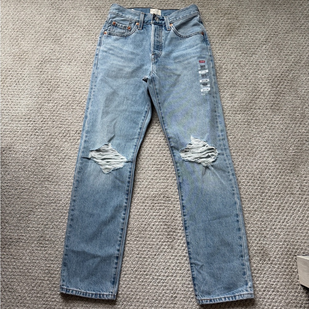 Levi's Light Blue Ripped Skinny Jeans